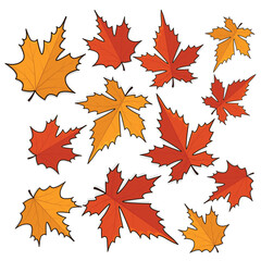 Obraz premium Autumn leaves. autumn leaf. autumn leaves background vectoor cartoon illustration