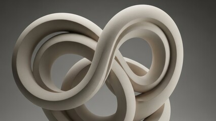 Abstract three dimensional looping form on gradient background