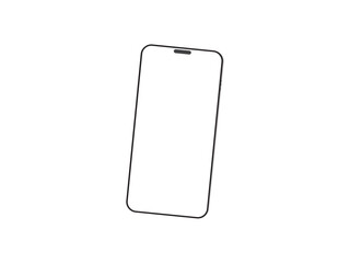 Transparent Smartphone Outline Vector with Minimal Mobile Frame