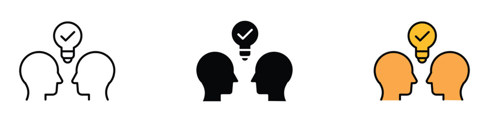 Advice icon vector. idea sharing, collaboration, and successful solutions symbol. vector illustration.