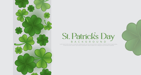 Vertical frame design made of clover leaf vectors. St. Patrick's Day vector design elements, templates for cards, greetings