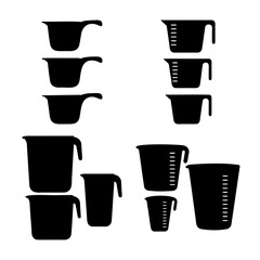 Kitchen measuring cups and spoons vector icons collection