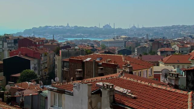 Panoramic View of Istanbul Historic Peninsula from Beyoglu