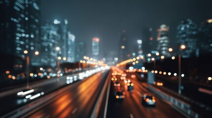 Naklejka premium Night city highway