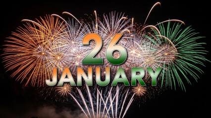 Indian Republic Day Fireworks: A vibrant display of fireworks illuminates the night sky, celebrating Republic Day with a burst of color and national pride.