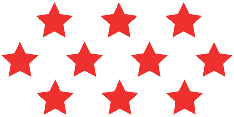 five star customer product review icon. red 5 star rating feedback for website, app, ui design.eps,10