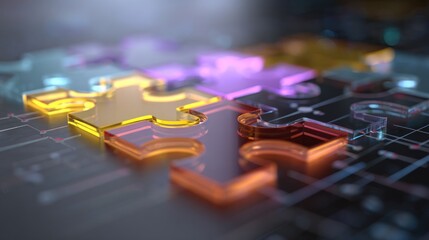 Puzzle pieces interlocking abstract concept