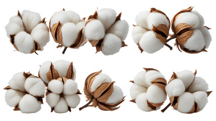 Cotton flower isolated on white background 