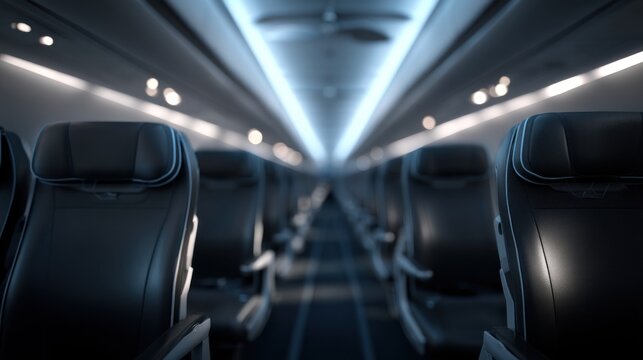 Airplane interior empty