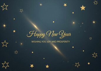 Fototapeta premium Premium Golden Happy New Year 2026 Celebration Background & Greeting Card Design