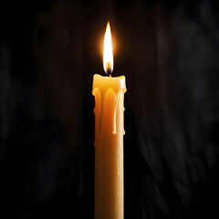 Church candle in the dark