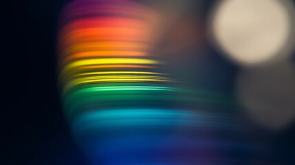 Vibrant colorful abstract light streaks with soft bokeh lights