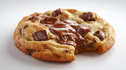 Golden Chocolate Chip Cookie With Melted Chocolate Chunks &mdash; Freshly Baked Comfort Treat