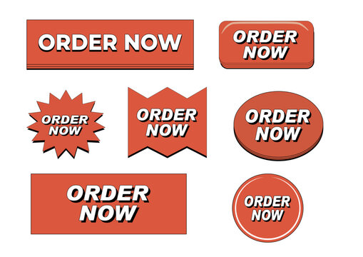 Red &ldquo;Order Now&rdquo; Buttons &ndash; Bold Call-to-Action Labels for E-Commerce & Marketing