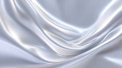 Fototapeta premium Smooth and Shiny White Satin Fabric with Elegant Drapery and Soft Texture Captured in Natural Light for Fashion and Design Backgrounds