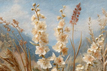 Pastel Blossom Floral Pixel Art