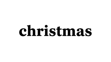 Christmas text in black serif font