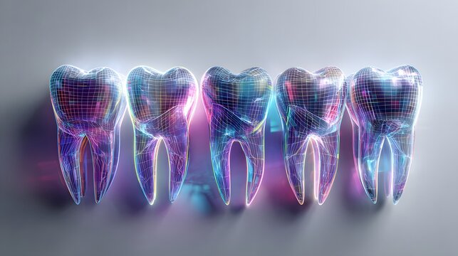 Digitale holografische Zahnreihe aus transparenten 3D-Strukturen

