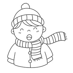 Kawaii Christmas line art clipart bundle, Commercial Use, PNGs, holiday digital stamp for coloring pages.