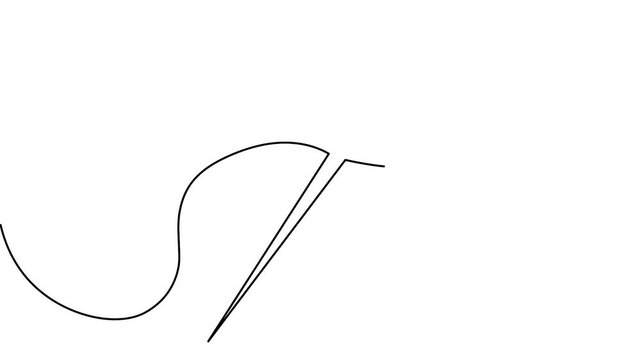 Minimalist needle continuous line drawing icon loop animation