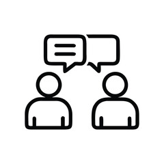 Chat Icon &ndash; Communication, Conversation, Dialogue Line Art
