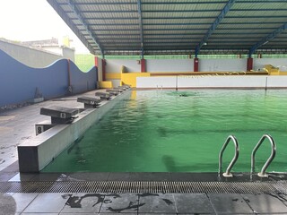 Sheltered Public Swimming Pool with Swimmer