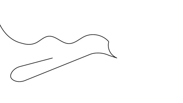 Seamless loop animation of a steel spoon one line art simple