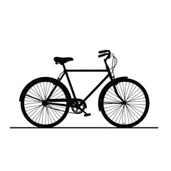 Fototapeta premium Classic Bicycle Silhouette Vector Illustration. Transportation, Eco-Friendly Travel, Sport, and Vintage Bike Graphic.
