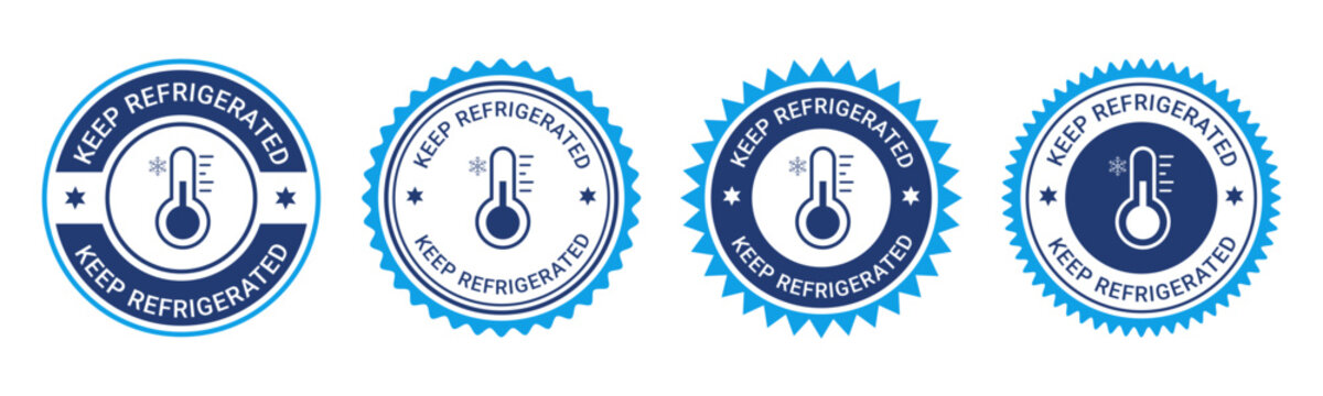 Keep Refrigerated Storage Warning Badge Icons