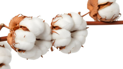 Close up of raw cotton bolls with visible fibers against a dark background
