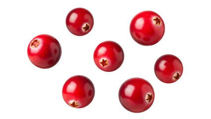 Close up of vibrant red cranberries against a stark black background showcasing freshness
