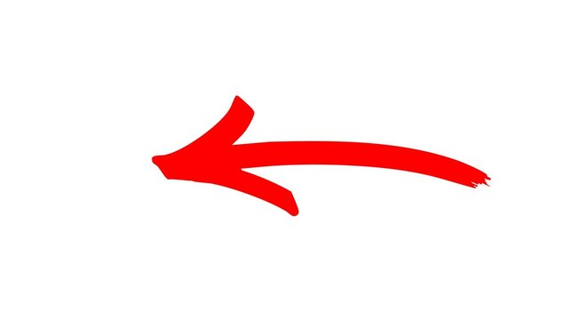 Hand painted red pointer icon animation for UI tutorials presentations creative cursor element artistic motion graphics loop asset