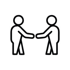Handshake Icon &ndash; Agreement, Partnership, Greeting Line Art Symbol
