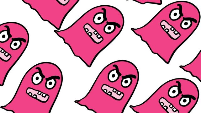 angry red ghosts on white background video