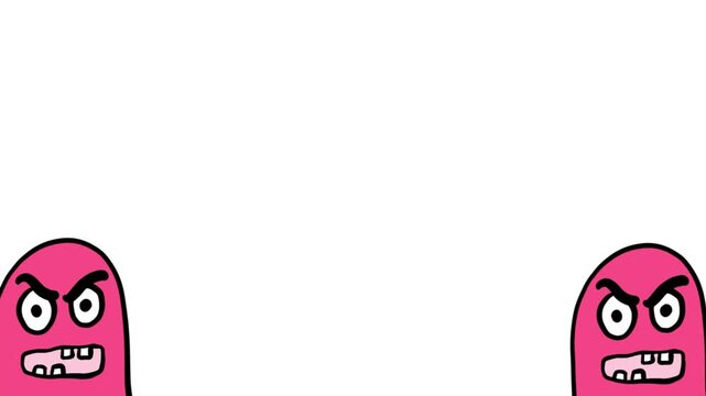 angry red ghosts on white background video