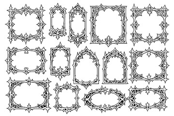 Vintage Ornamental Frames Collection &ndash; Decorative Baroque Borders, Retro Flourish Frame Set, Classic Victorian Outline Design Elements