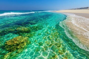 Vibrant Turquoise Water Beach Scene
