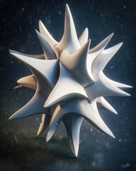 Abstract Geometric White Spiked Shape