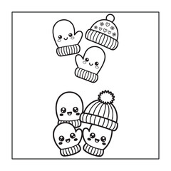 Christmas elements coloring pages with a cute style for adults, teens, and kids.