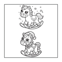 Christmas elements coloring pages with a cute style for adults, teens, and kids.