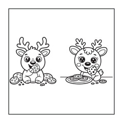 Christmas elements coloring pages with a cute style for adults, teens, and kids.