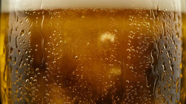 キンキンに冷えたビールのクローズアップ