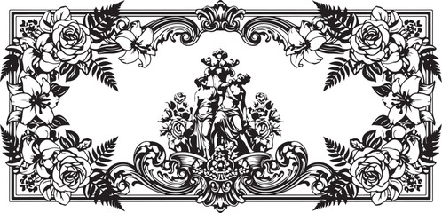 Fototapeta premium Ornate Floral Decorative Frame Set