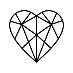 Minimalist Heart Icon with Geometric Lines in Soft Pastel Gradient.