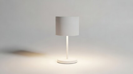 Elegant Illumination: A minimalist table lamp exudes a sense of modern simplicity, casting a gentle warm glow in a serene ambiance.