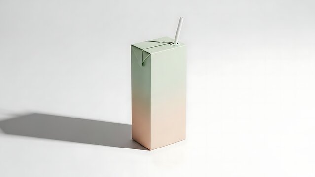 Juice Box Serenity: A juice box, its form a study in minimalism, stands bathed in a soft light, casting a gentle shadow that whispers of quiet moments.