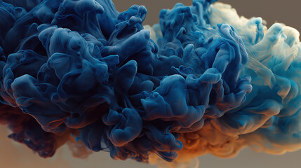 Dreamy blue-gray and white smoke flowing effect, abstract background for creative design and mysterious atmosphere