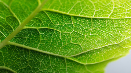 Obraz premium 瑞々しい緑の葉の葉脈が広がる自然の質感