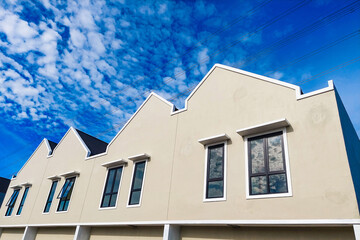 Facade or front of the house with a modern minimalist architectural style