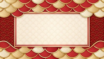 Minimal Dragon Scale Texture Background with Bold Empty Message Rectangle